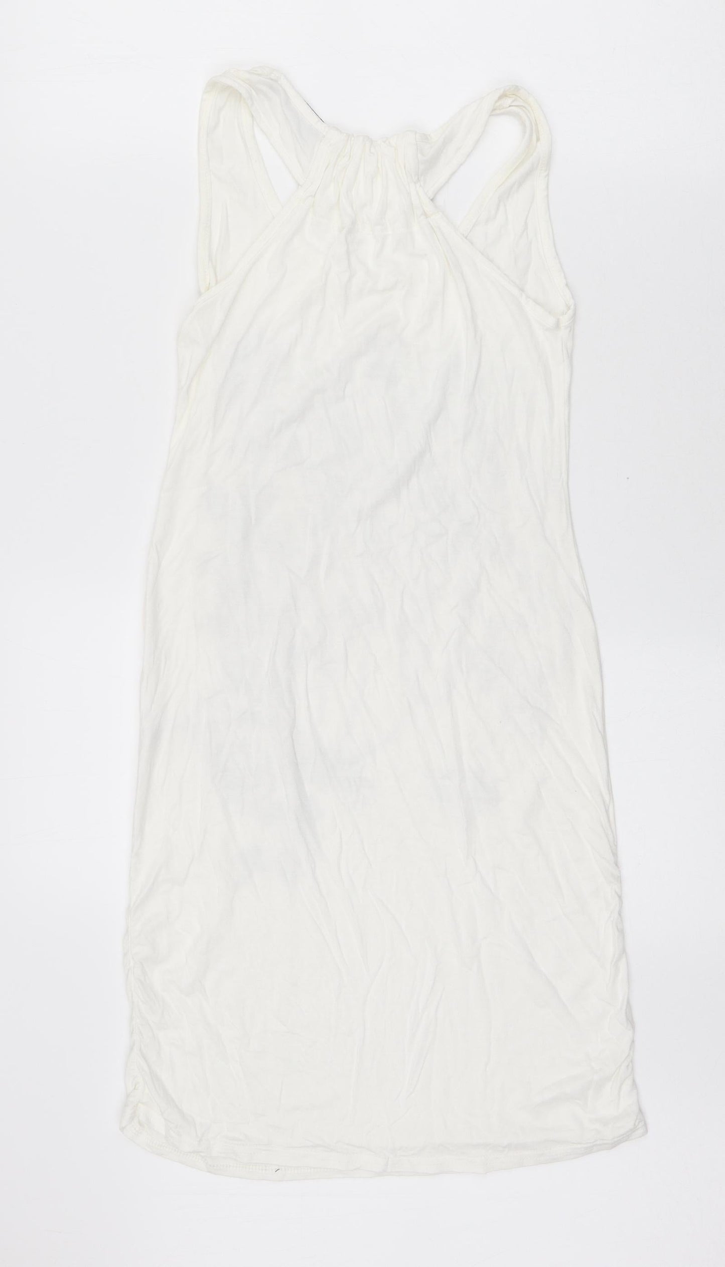 Zuppe Womens White Viscose Bodycon Size 10 Round Neck Pullover