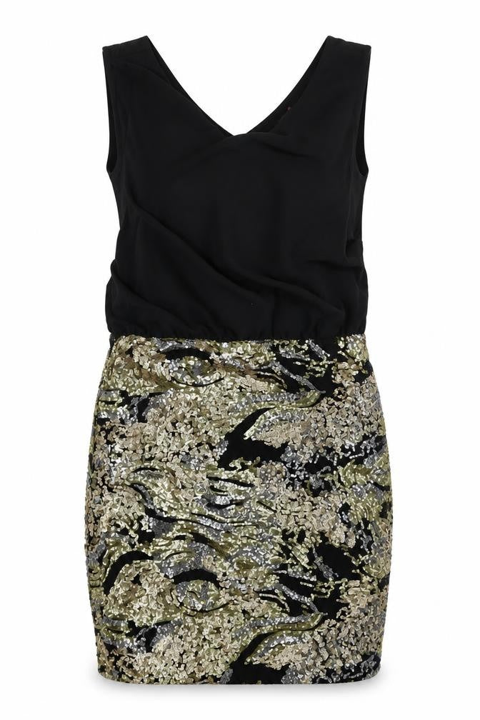 Jolie Moi Womens Black Polyester Bodycon Size 12 Scoop Neck Zip