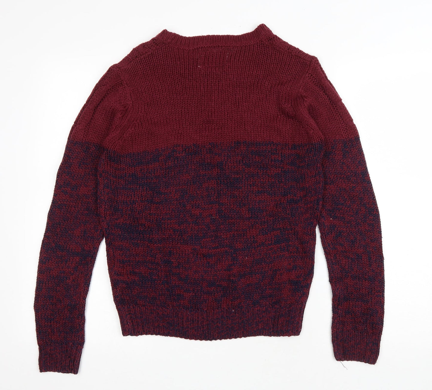 Alcot Womens Red Round Neck Acrylic Pullover Jumper Size S
