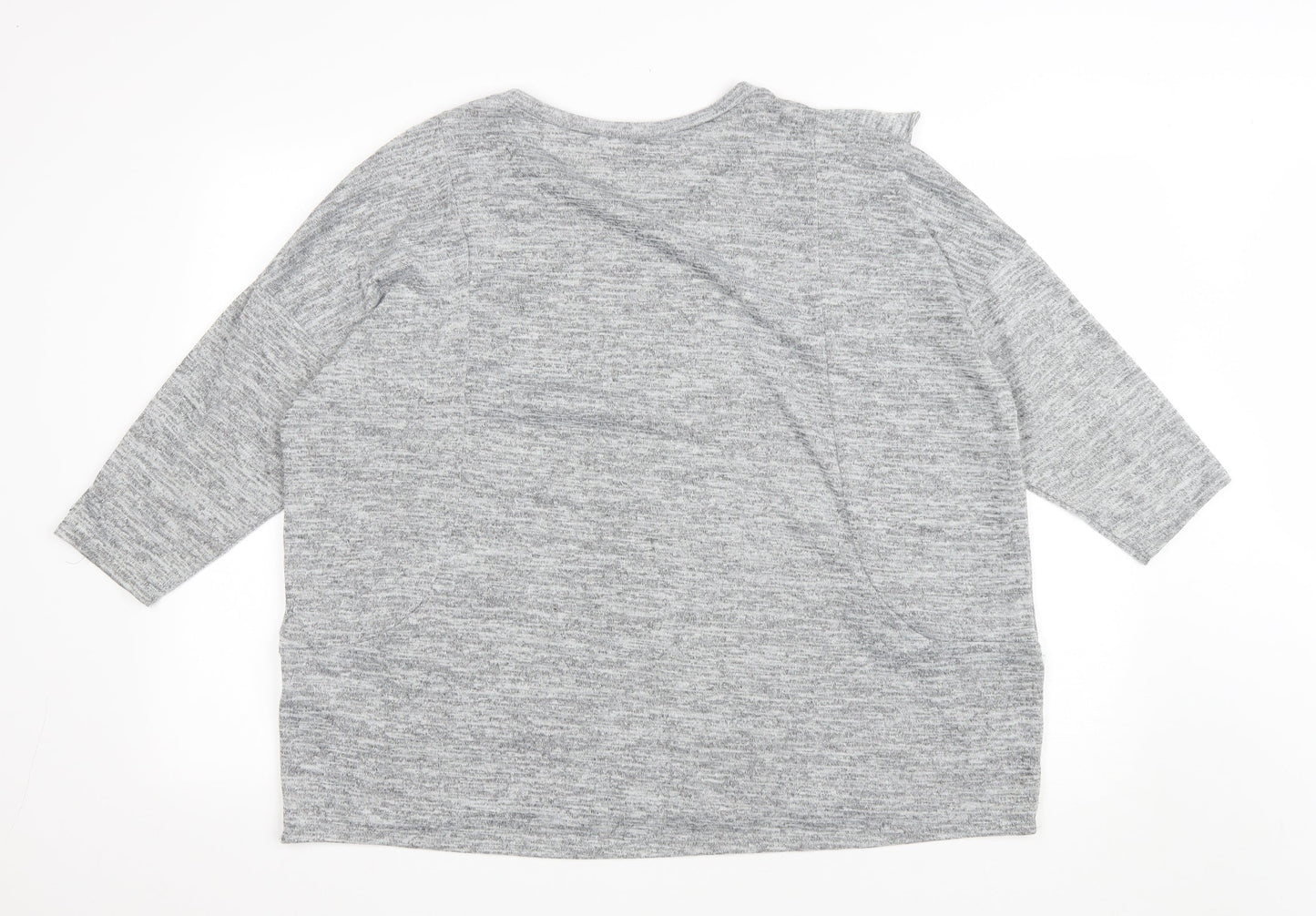 Debenhams Womens Grey Polyester Basic T-Shirt Size 20 Round Neck