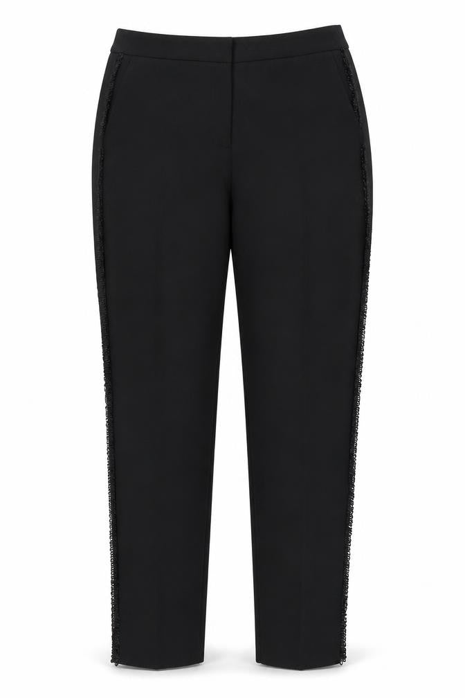 Per Una Womens Black Polyester Carrot Trousers Size 14 L23 in Regular Zip