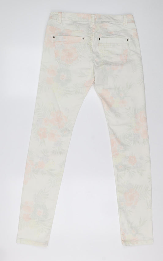 DC by Esprit Womens Multicoloured Floral Cotton Skinny Jeans Size 38 L30 in Regular Zip