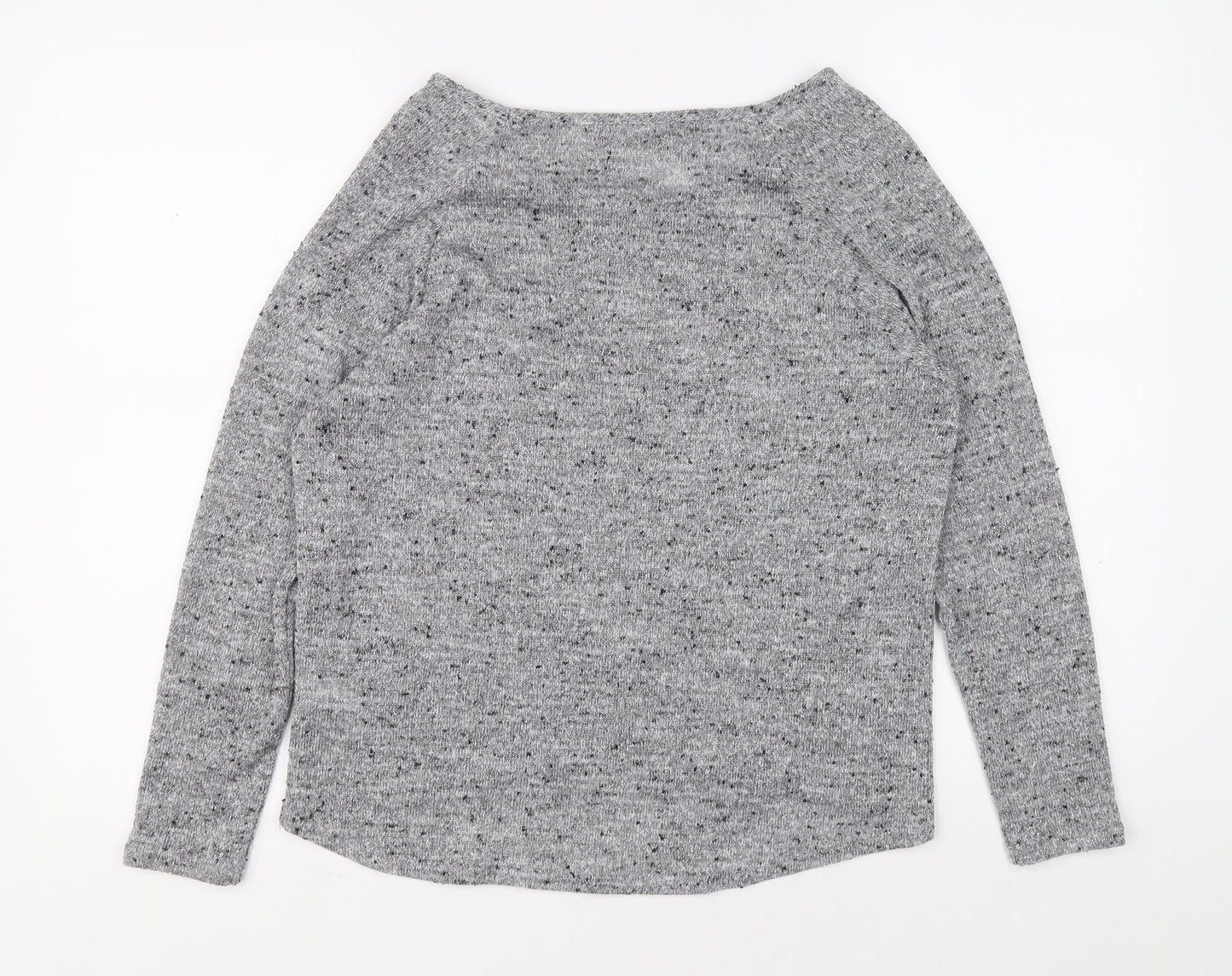 Oasis Womens Grey Boat Neck Polyester Pullover Jumper Size M