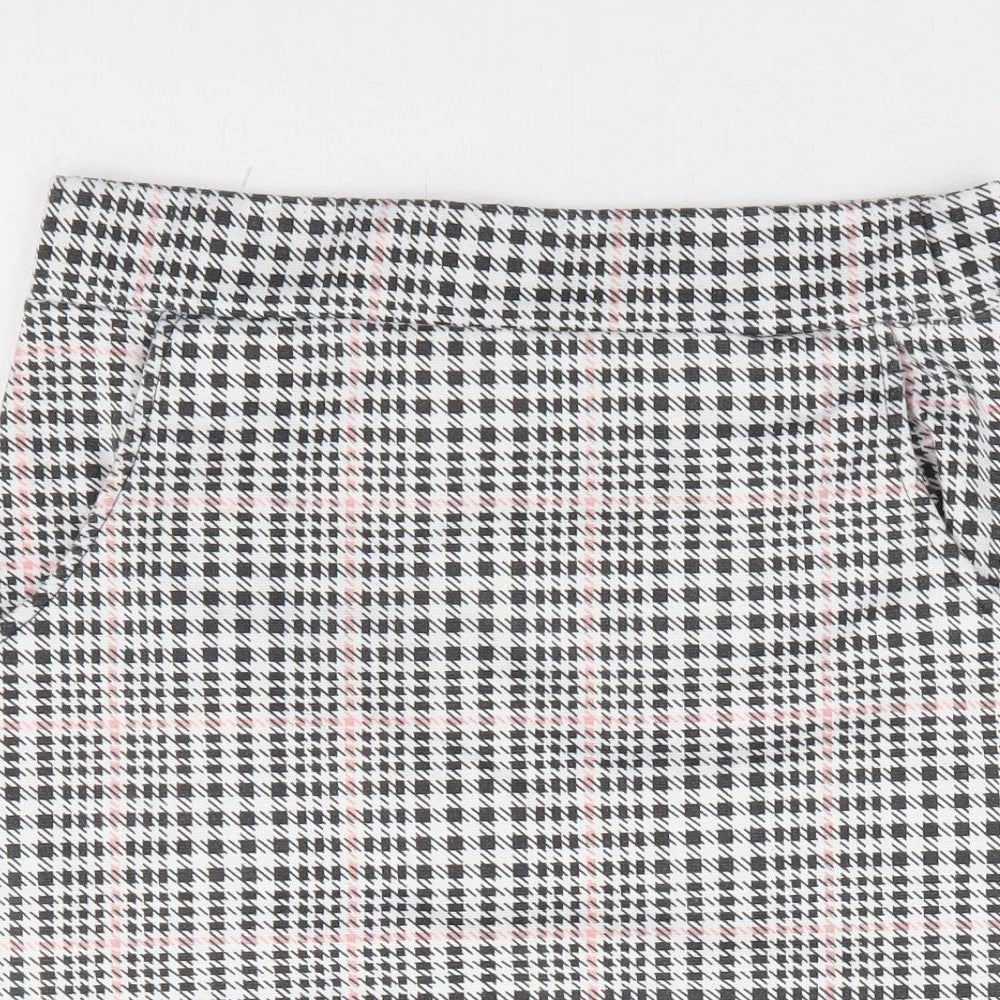 Select Womens Black Herringbone Polyester A-Line Skirt Size 10