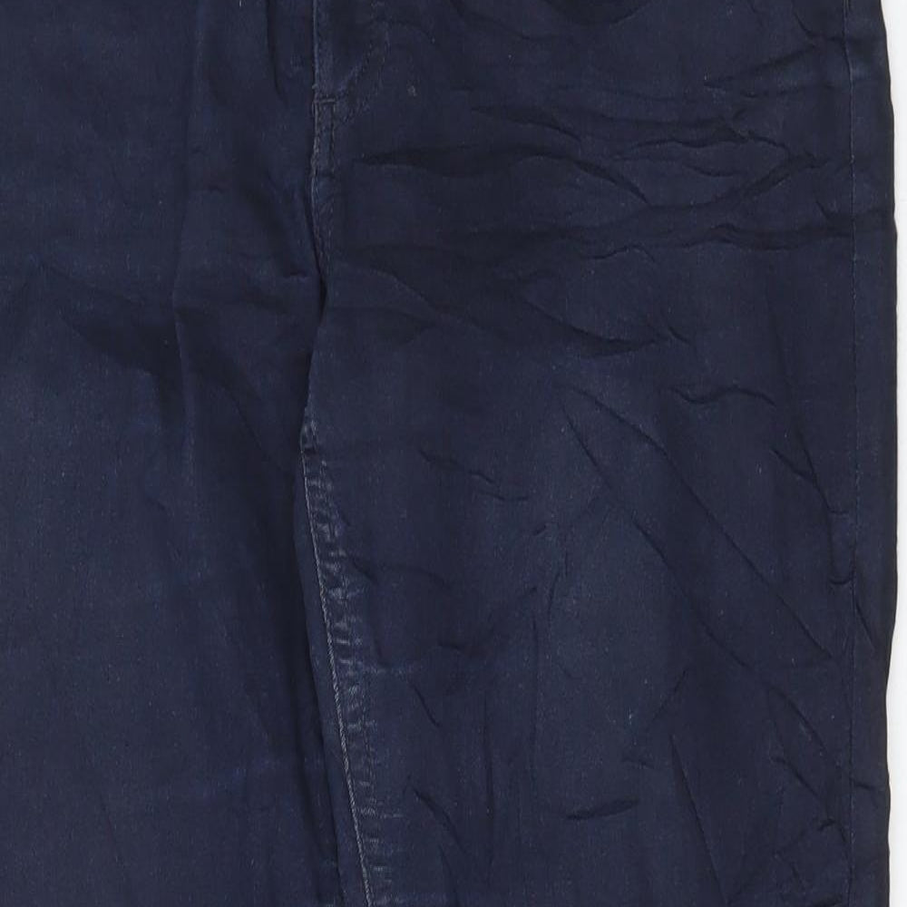 Marks and Spencer Womens Blue Cotton Skinny Jeans Size 10 L27 in Regular Button