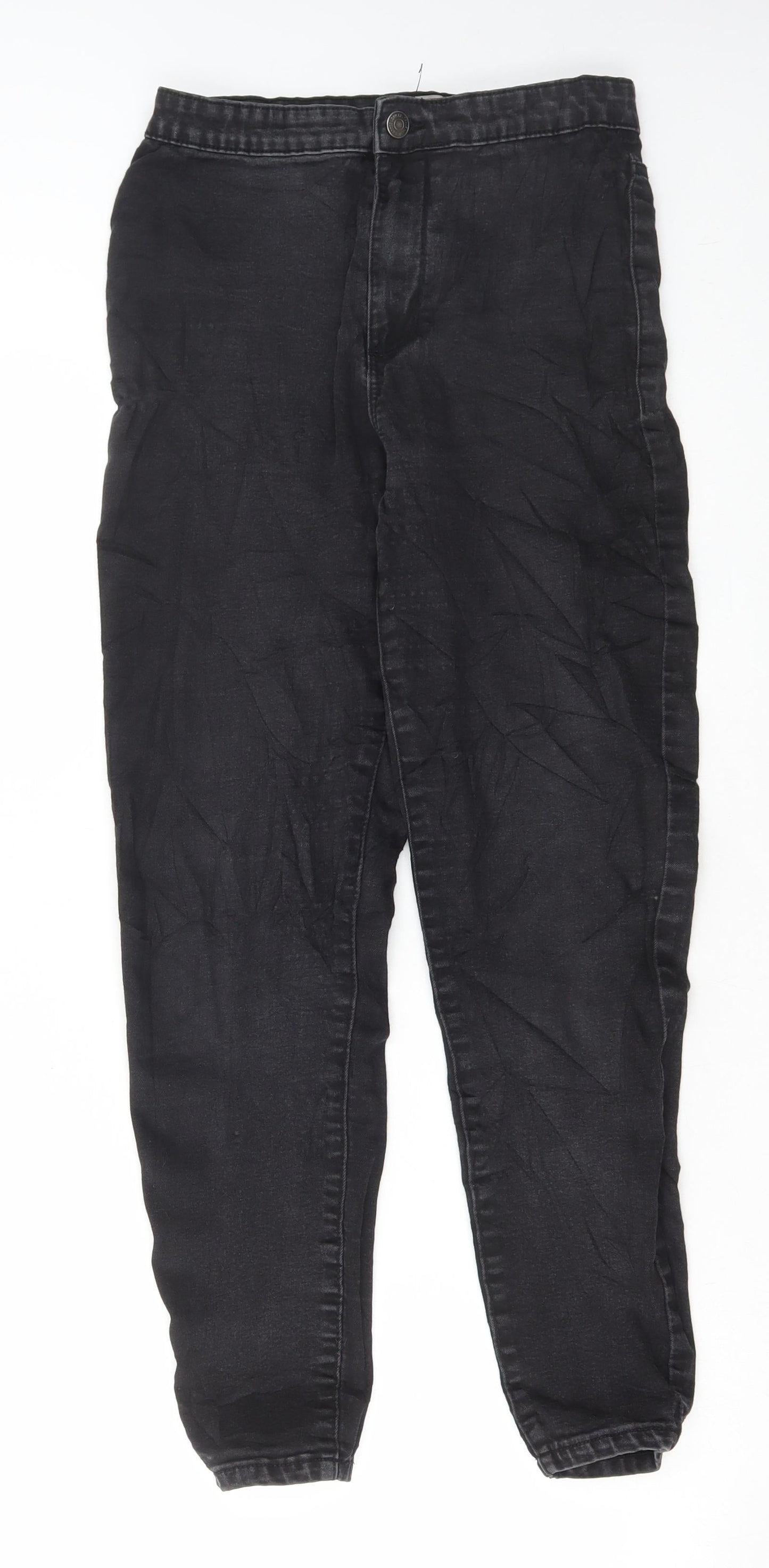 Denim & Co. Womens Black Cotton Skinny Jeans Size 12 L26 in Regular Button