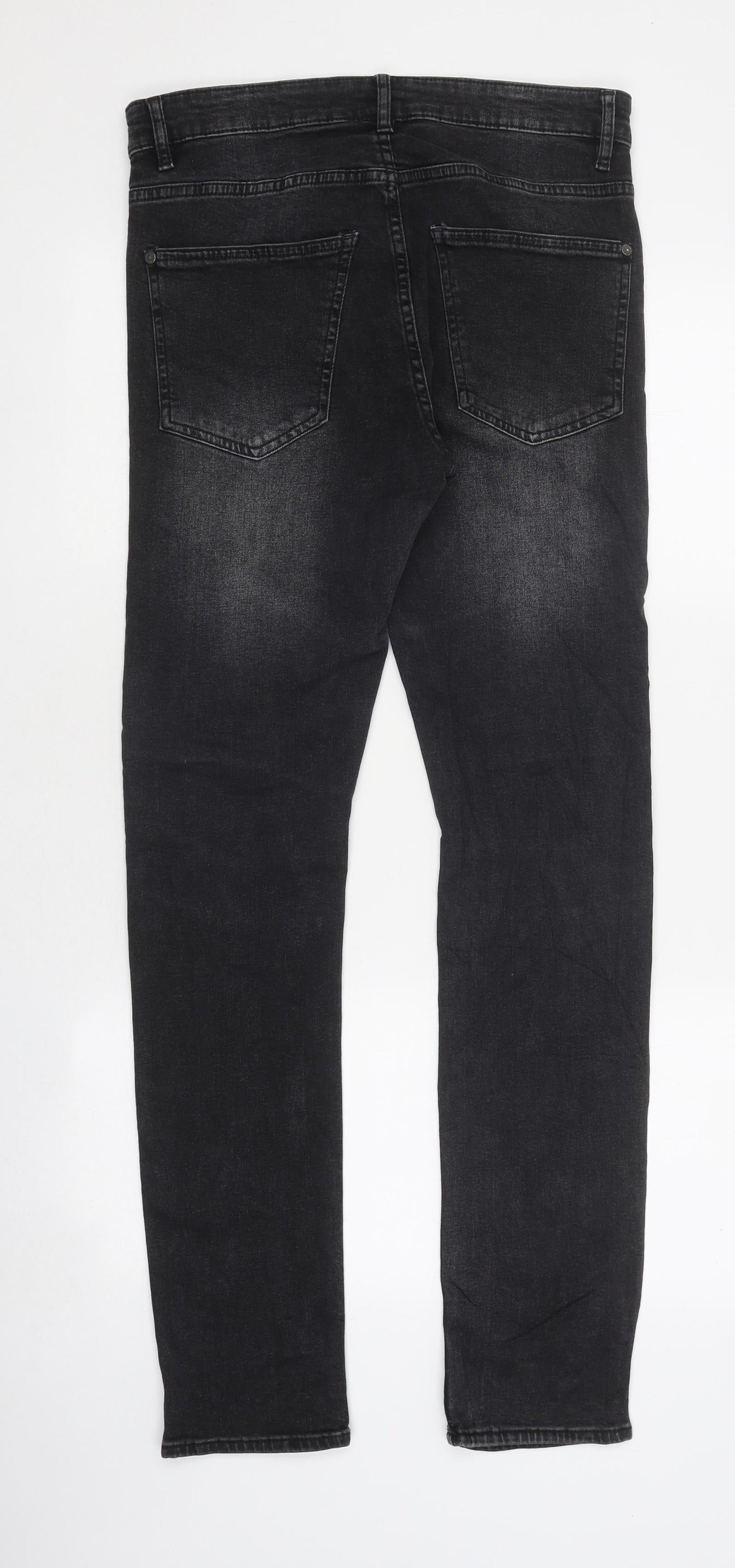 Preworn Womens Black Cotton Skinny Jeans Size 2XS L38 in Regular Zip