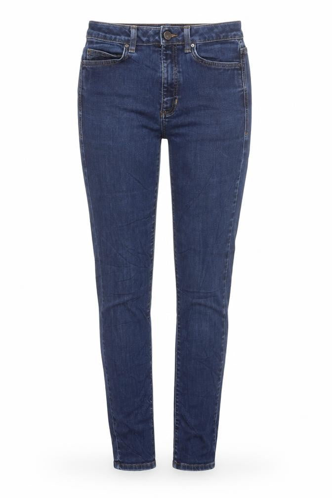 Marks and Spencer Womens Blue Cotton Skinny Jeans Size 10 L37 in Regular Zip