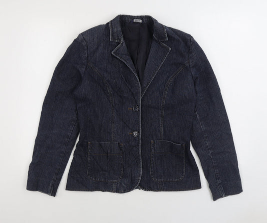 Marks and Spencer Womens Blue Jacket Size S Button