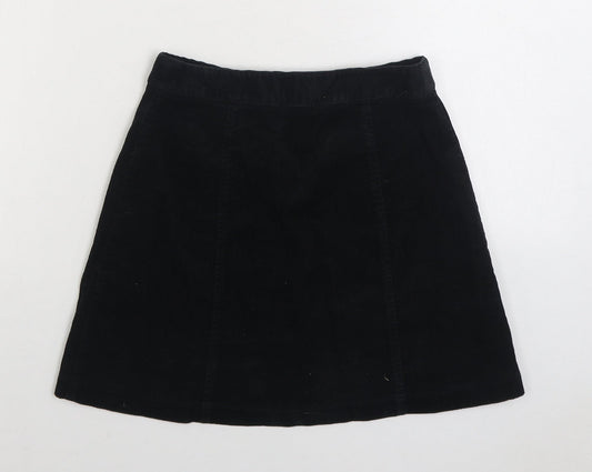 Cooperative Womens Black Cotton A-Line Skirt Size XS Button