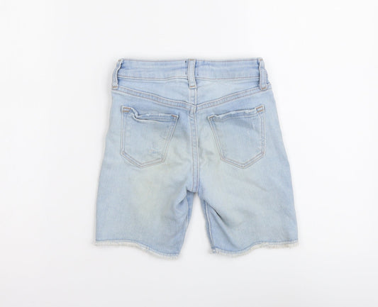 Gap Boys Blue Geometric Cotton Bermuda Shorts Size 4-5 Years Regular Zip
