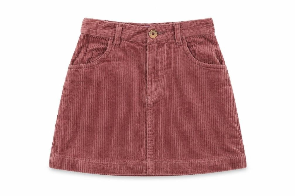Shrinking violet Girls Pink Cotton Mini Skirt Size 7 Years Regular Button