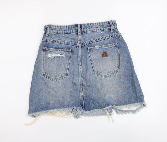 Abrand Jeans Womens Blue Cotton Mini Skirt Size 8 Button