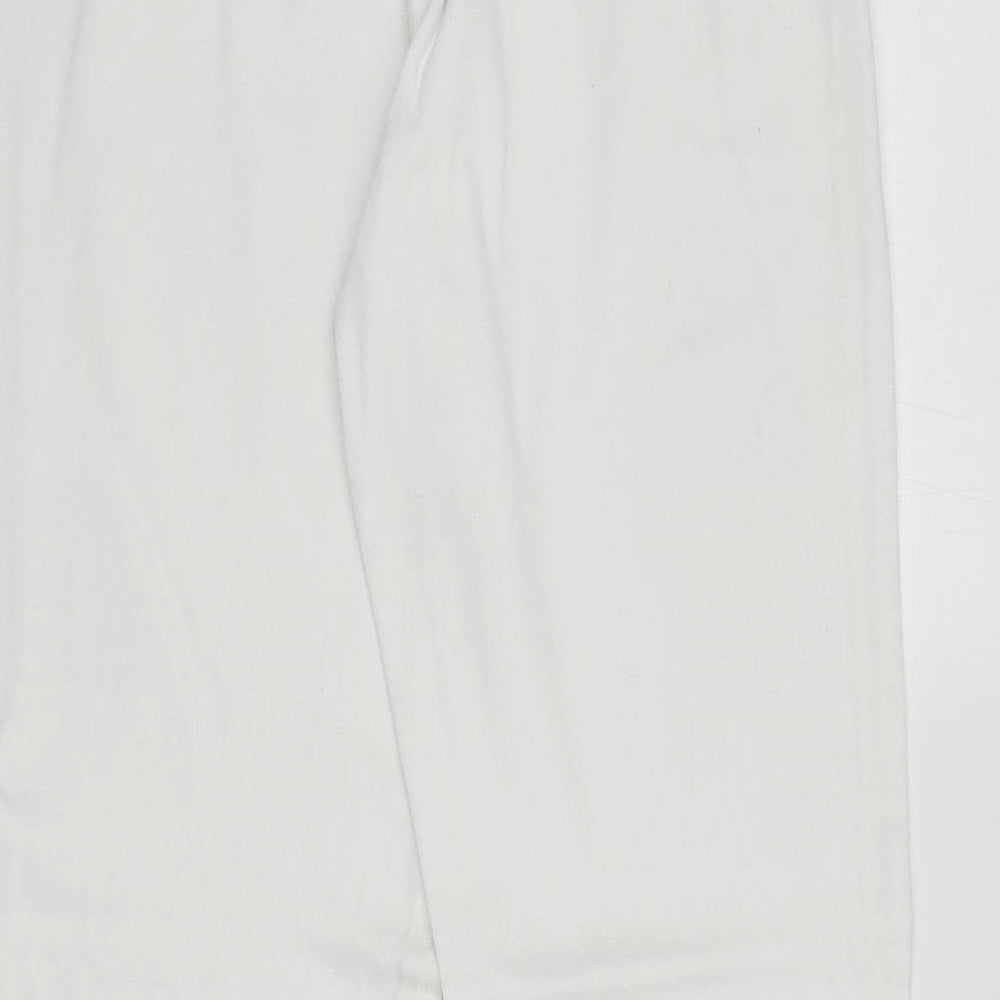 Fabric Womens White Cotton Bootcut Jeans Size 12 L29.5 in Regular