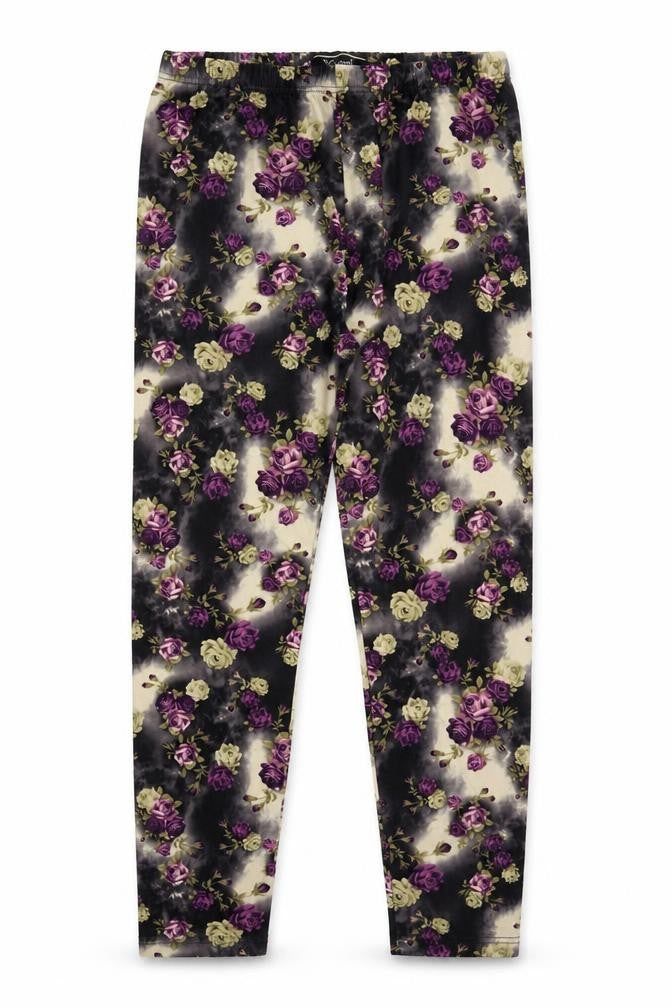 Originals Womens Multicoloured Floral Polyester Cropped Leggings Size L L25.5 in