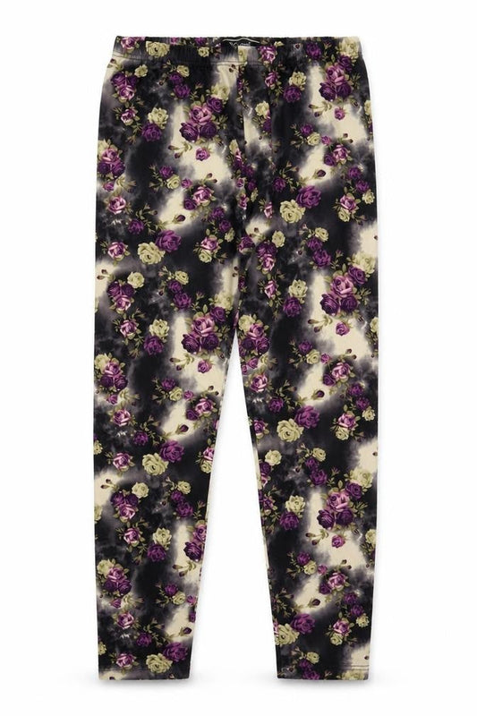 Originals Womens Multicoloured Floral Polyester Cropped Leggings Size L L25.5 in