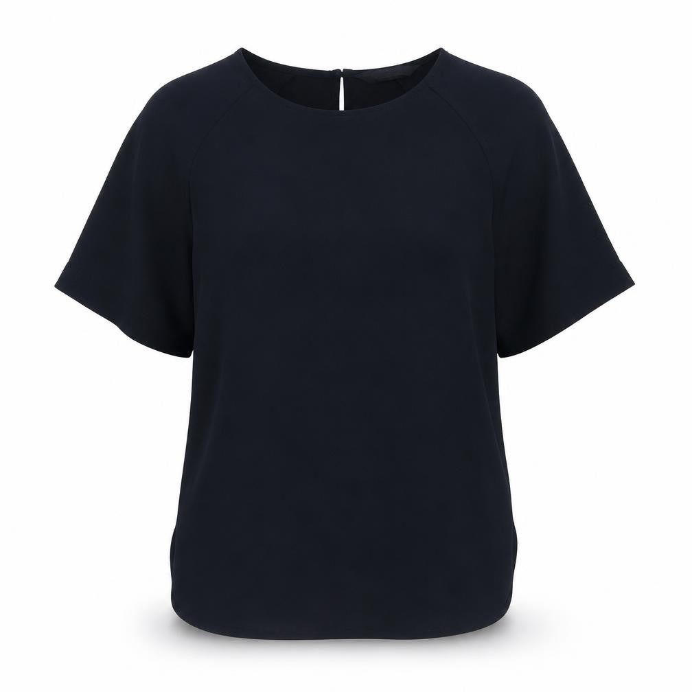 Marks and Spencer Womens Blue Polyester Basic Blouse Size 6 Boat Neck
