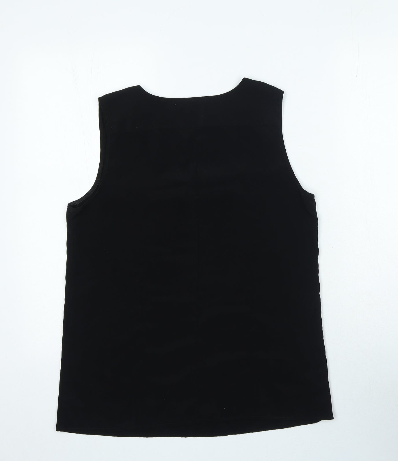 Gap Womens Black Polyester Basic Blouse Size S Round Neck