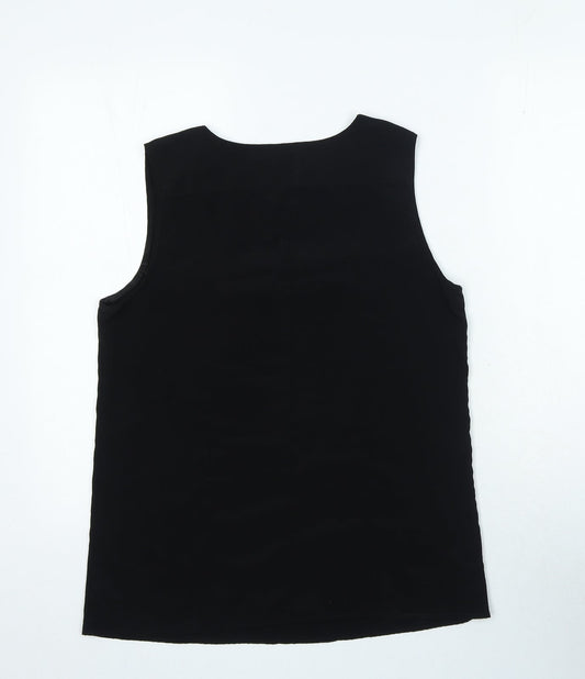 Gap Womens Black Polyester Basic Blouse Size S Round Neck