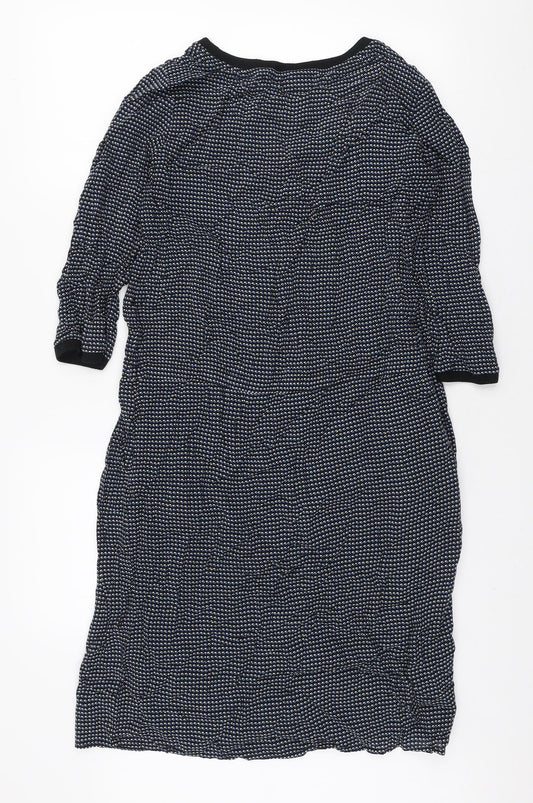 Minus Womens Black Geometric Polyester Jumper Dress Size S Round Neck Pullover