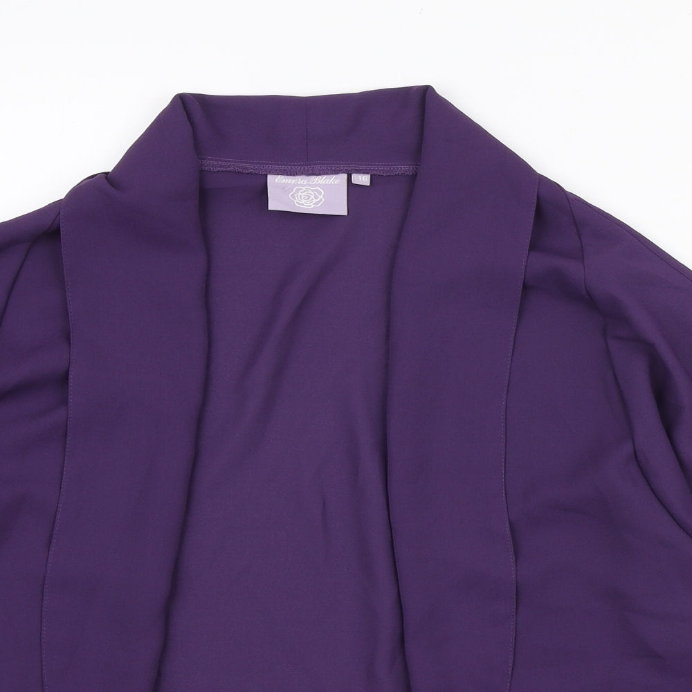 Emma Blake Womens Purple Jacket Blazer Size 16