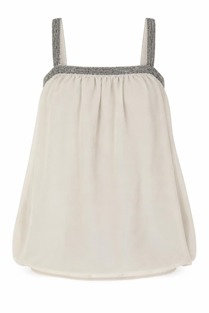 VERO MODA Womens Beige Polyester Mini Size S Square Neck Zip