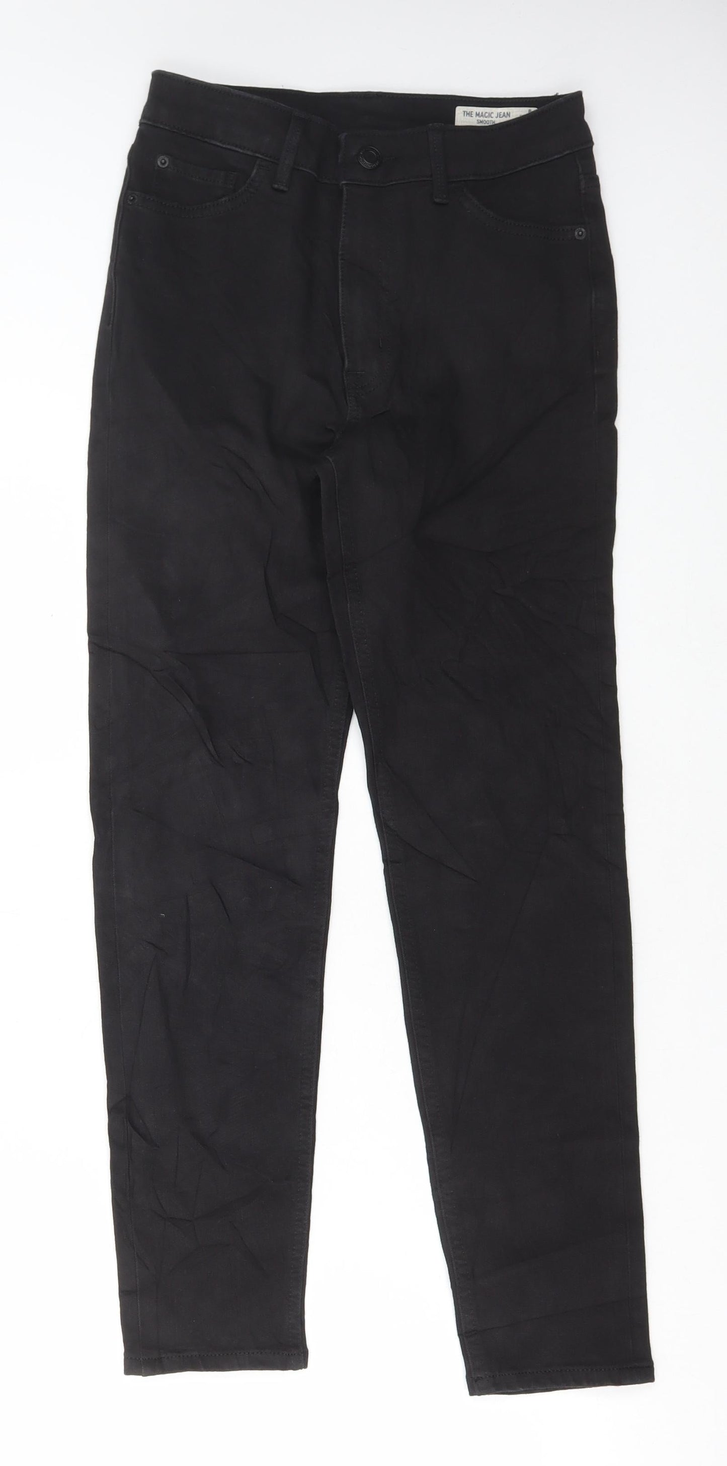 Marks and Spencer Womens Black Cotton Skinny Jeans Size 8 L28 in Regular Button