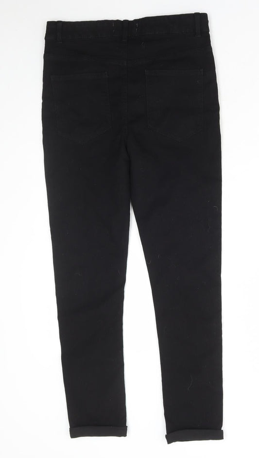 Studio Girls Black Cotton Skinny Jeans Size 12-13 Years Regular Button