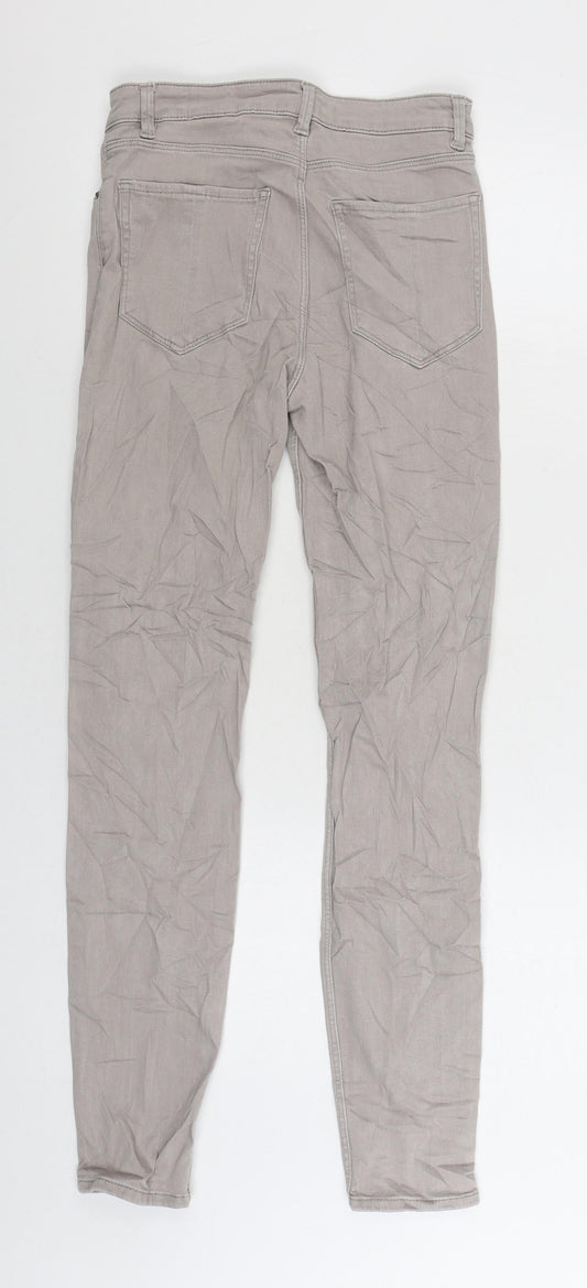 H&M Womens Beige Cotton Skinny Jeans Size 8 L30 in Regular Zip