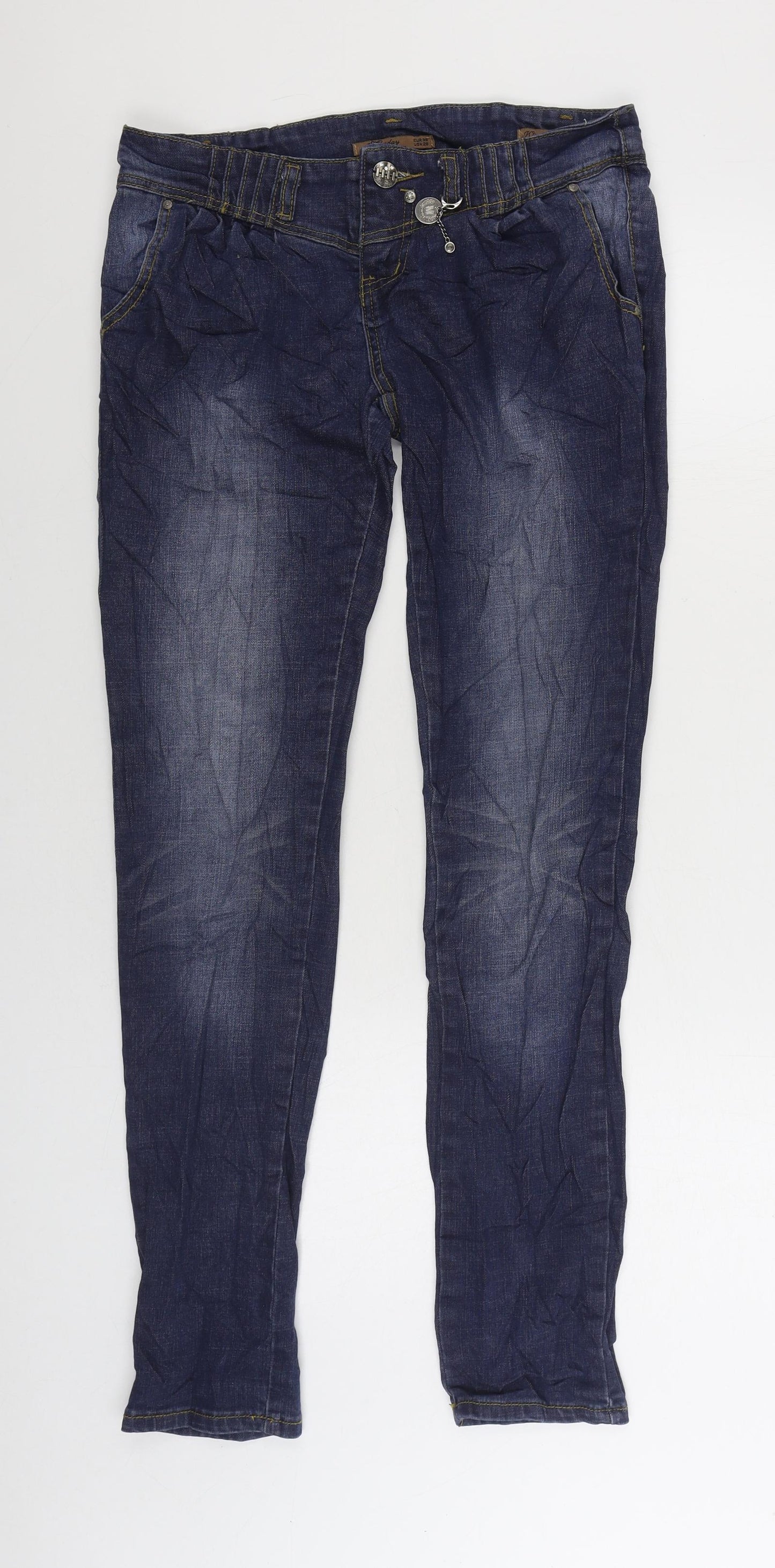 Monday Womens Blue Cotton Skinny Jeans Size 10 L30 in Regular Zip