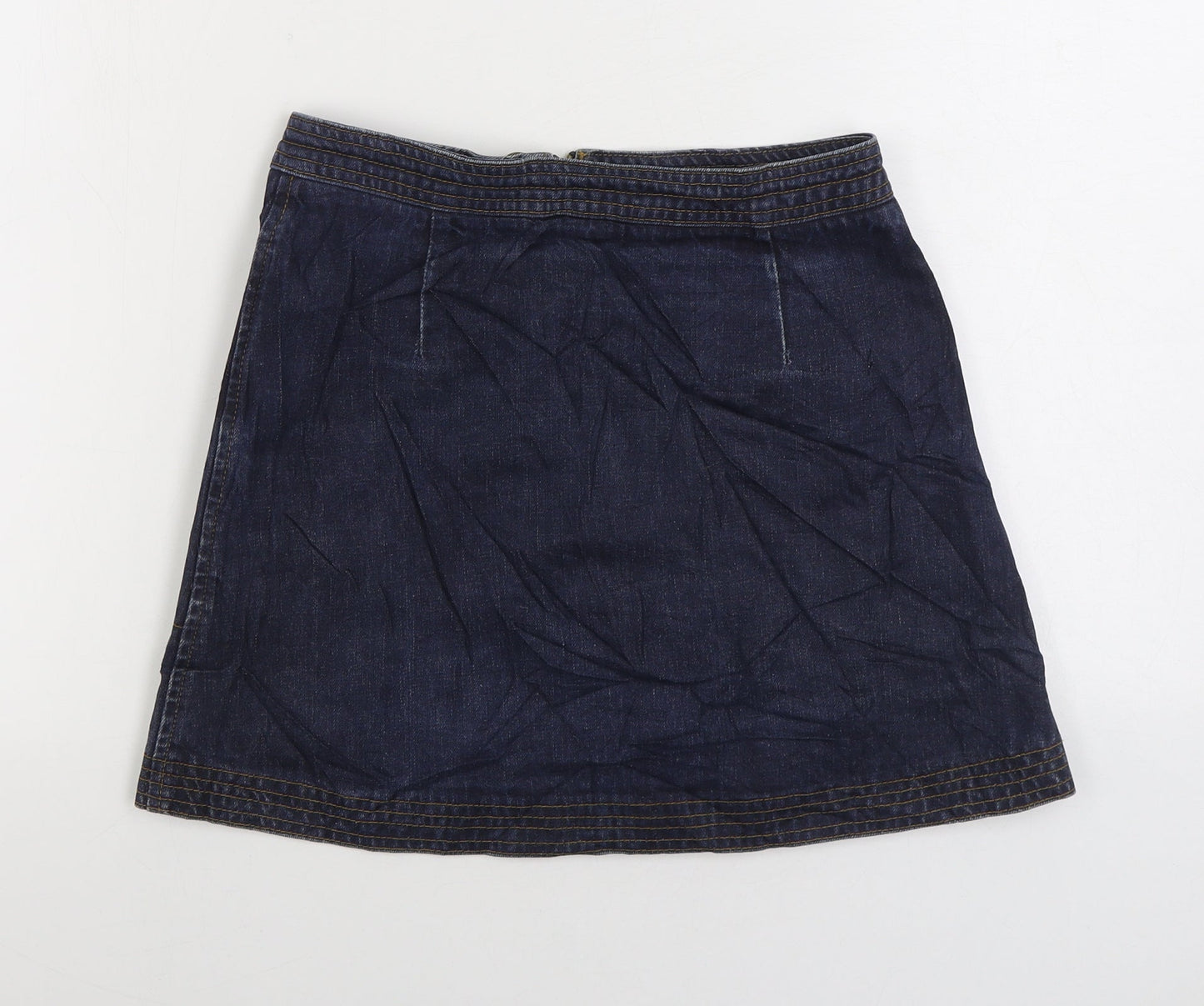Cooperative Womens Blue Cotton A-Line Skirt Size S Zip