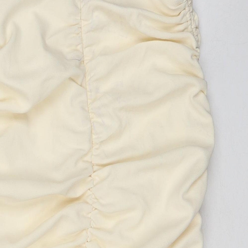 Zara Womens White Polyester Set Size S Zip - Ruched
