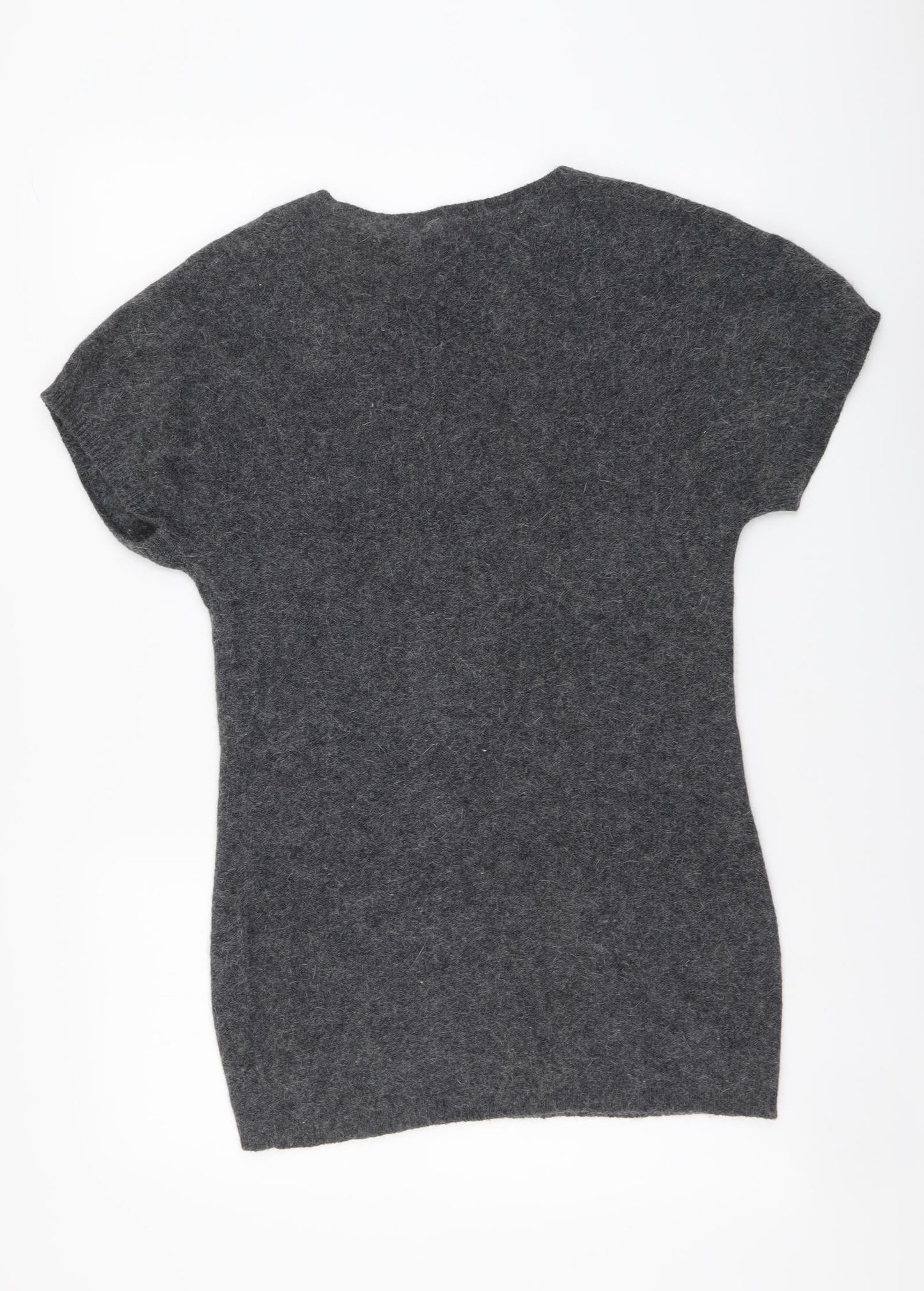 Monsoon Womens Grey Round Neck Wool Tunic Jumper Size S