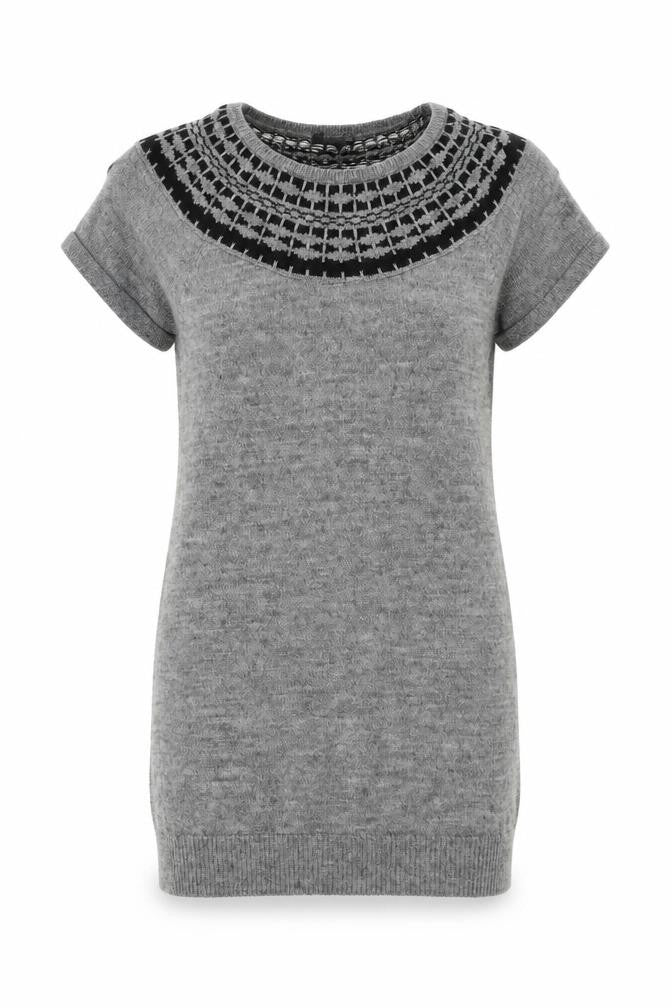 H&M Womens Grey Round Neck Acrylic Tunic Jumper Size M