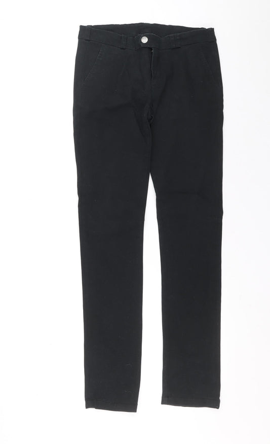 BIG STAR Womens Black Cotton Skinny Jeans Size M L32 in Relaxed Zip