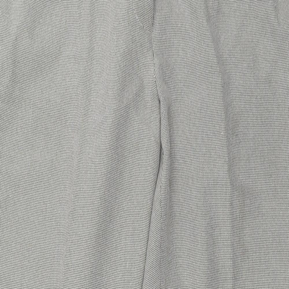 Dorothy Perkins Womens Grey Check Polyester Carrot Trousers Size 12 L26 in Regular Button