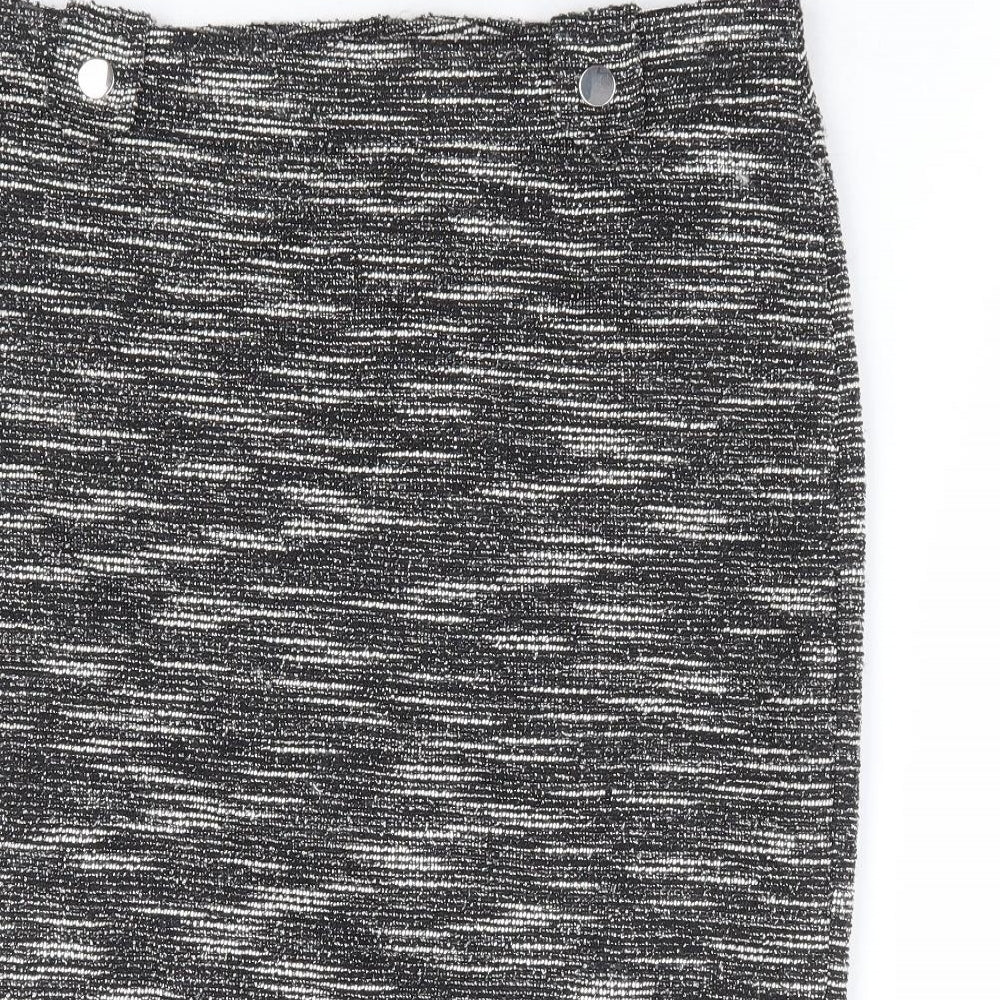 Wallis Womens Black Polyester Straight & Pencil Skirt Size 10 Zip