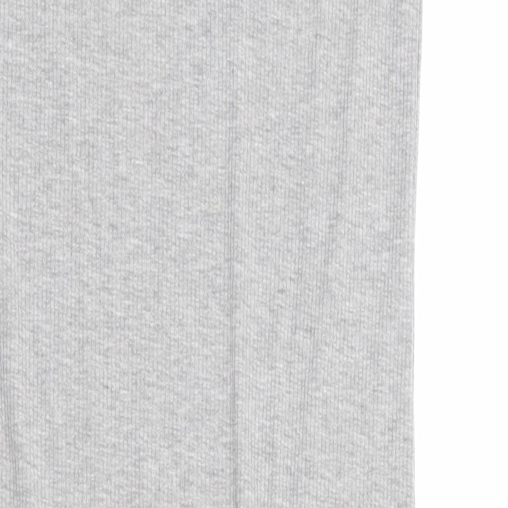 Topshop Womens Grey Polyester Tank Dress Size 8 V-Neck Tie - Ribbed