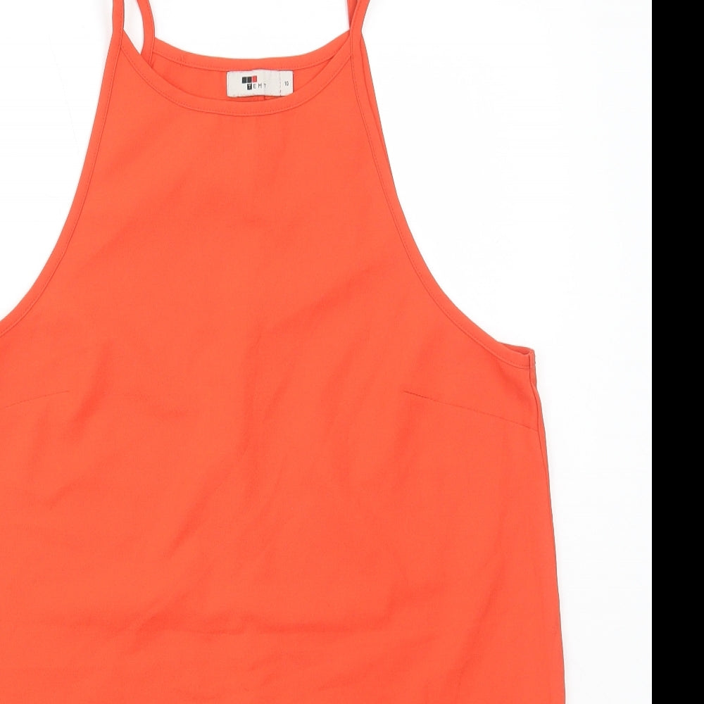 TEMT Womens Orange Polyester Camisole Tank Size 10 Round Neck