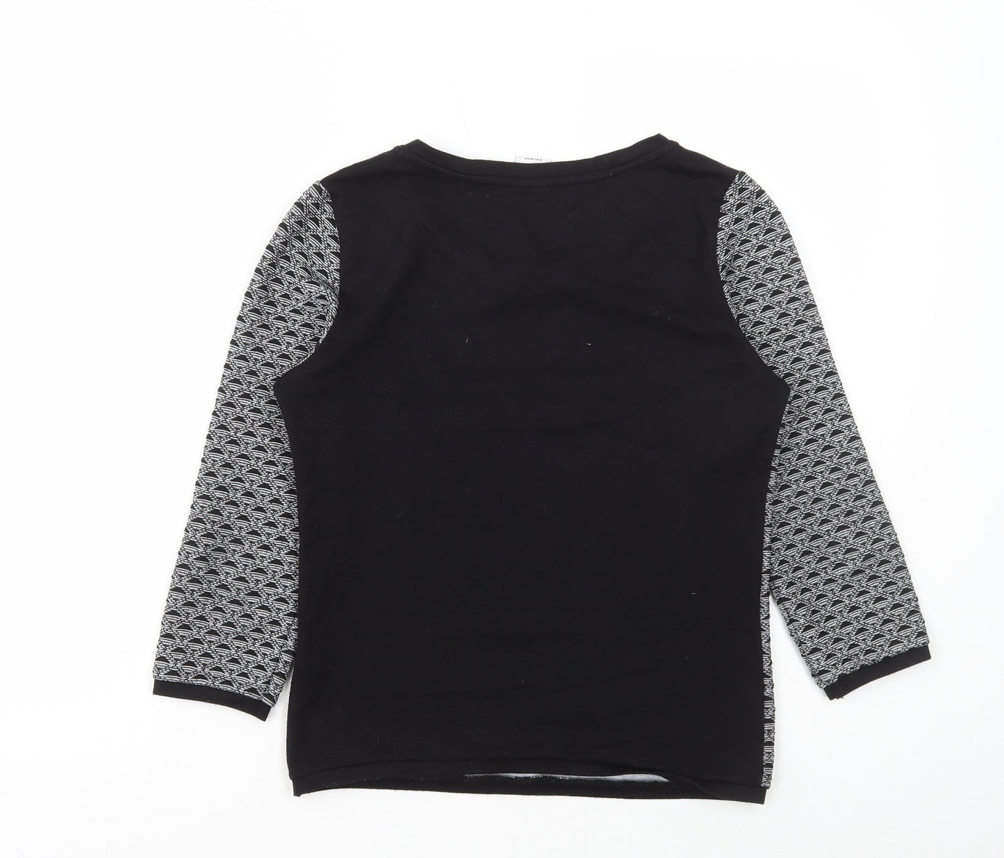 Vera Moda Womens Grey Geometric Polyester Basic T-Shirt Size S Round Neck