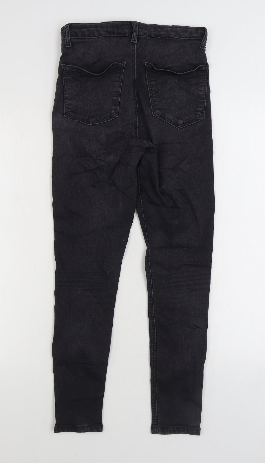 Topshop Mens Black Cotton Skinny Jeans Size 28 in L30 in Regular Zip
