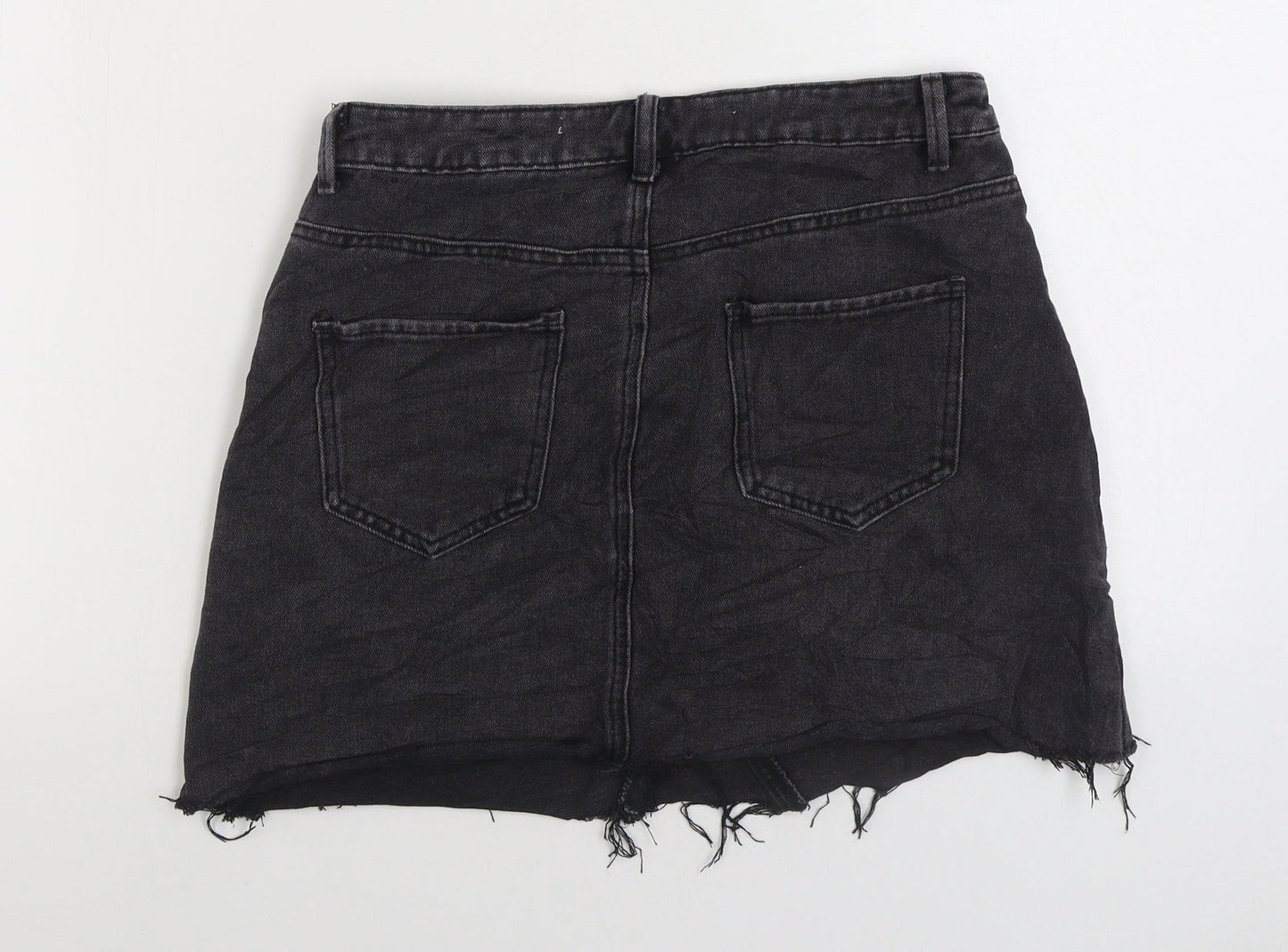 Denim & Co. Womens Black Cotton Maxi Skirt Size 10 Zip