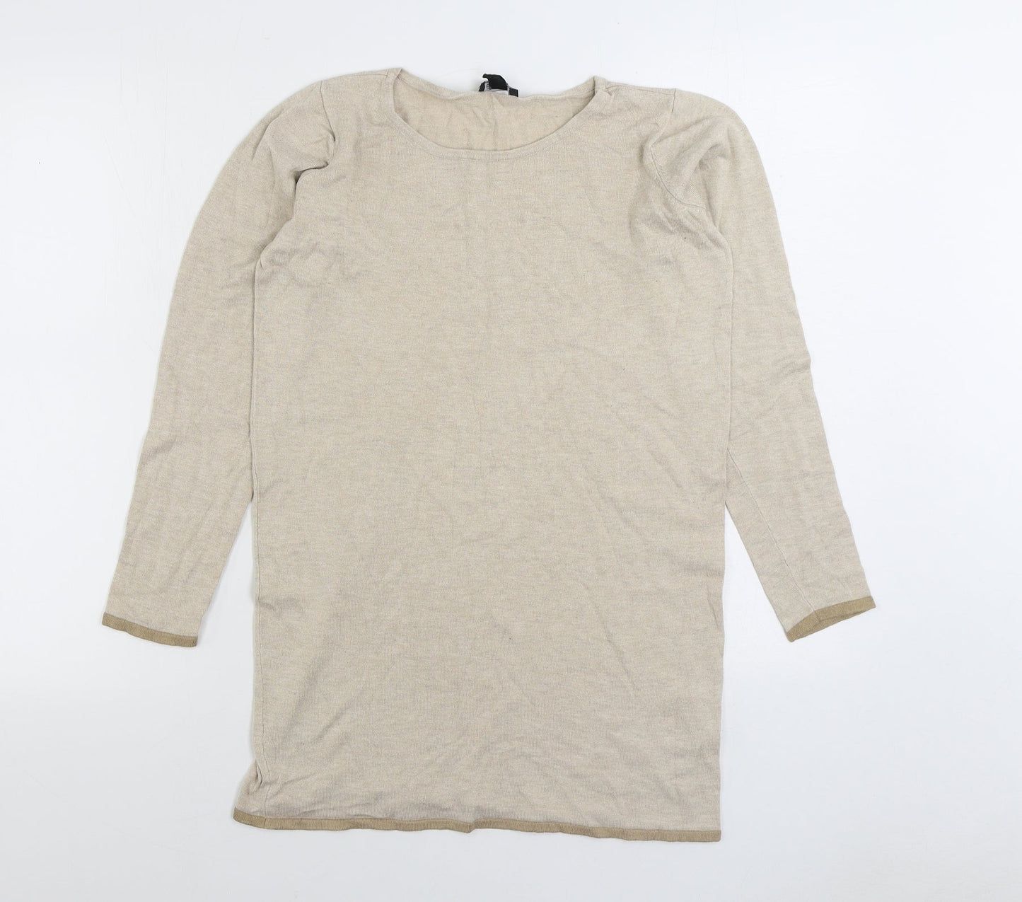 ESMARA Womens Beige Boat Neck Viscose Pullover Jumper Size S