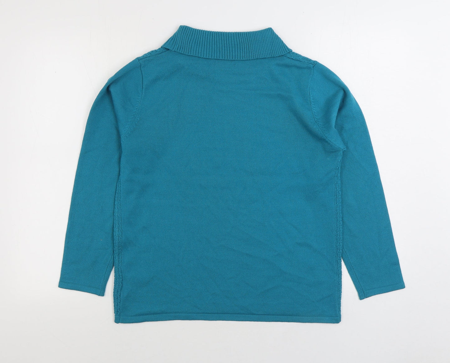 Casamia Womens Blue Roll Neck Acrylic Pullover Jumper Size M