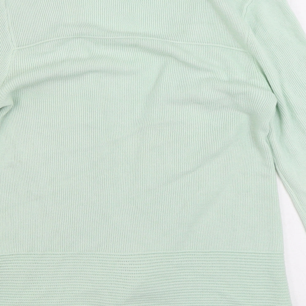 Marks and Spencer Womens Green V-Neck Acrylic Cardigan Jumper Size 8