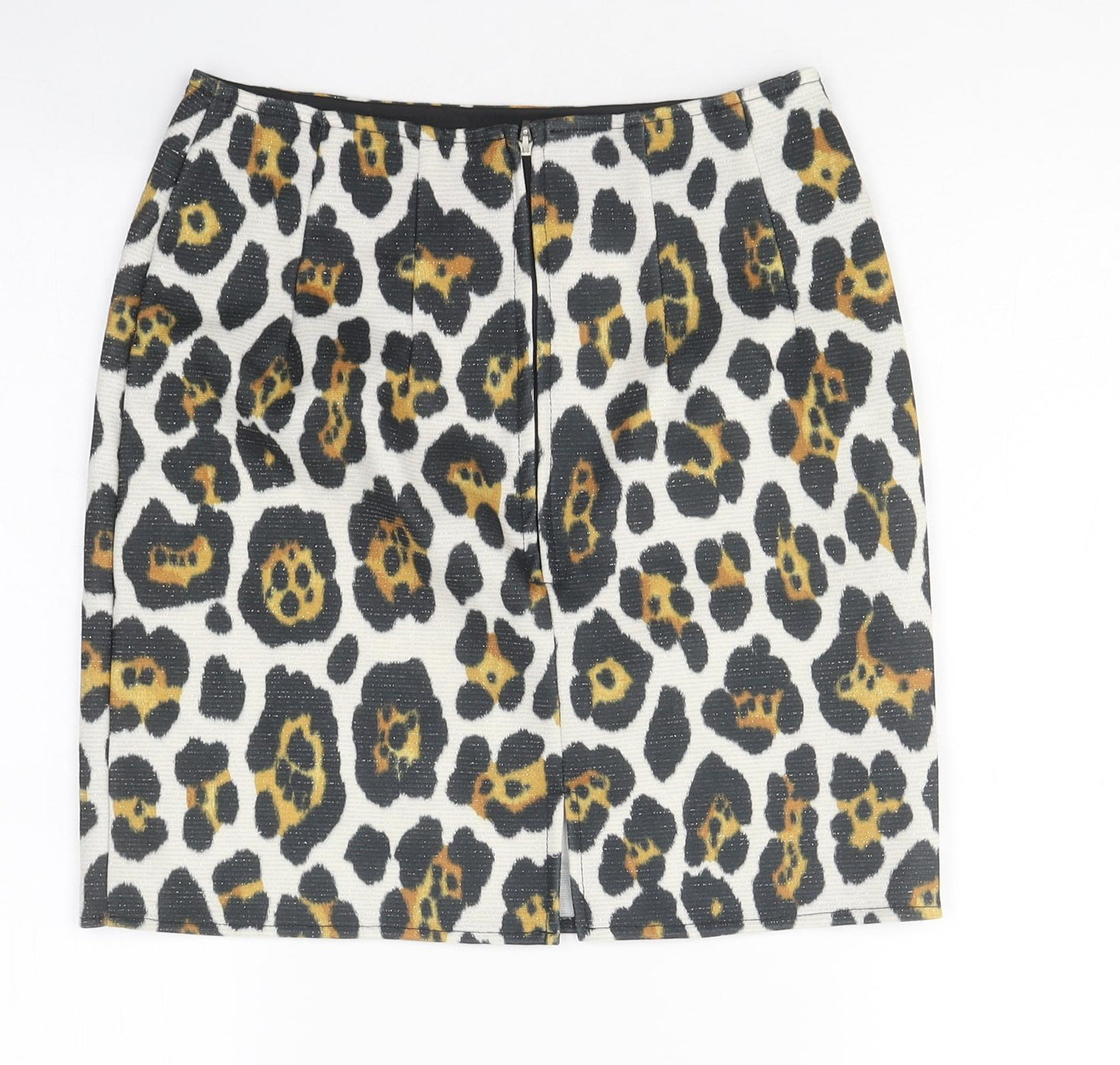 Hardy Puglia Womens Multicoloured Animal Print Polyester A-Line Skirt Size 6 Zip