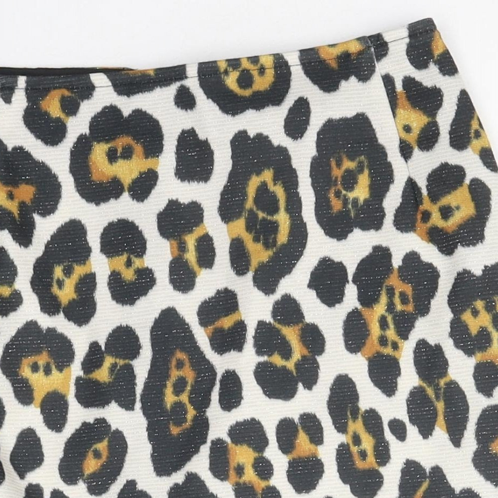 Hardy Puglia Womens Multicoloured Animal Print Polyester A-Line Skirt Size 6 Zip