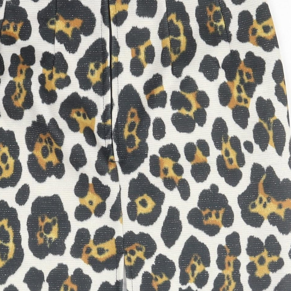 Hardy Puglia Womens Multicoloured Animal Print Polyester A-Line Skirt Size 6 Zip