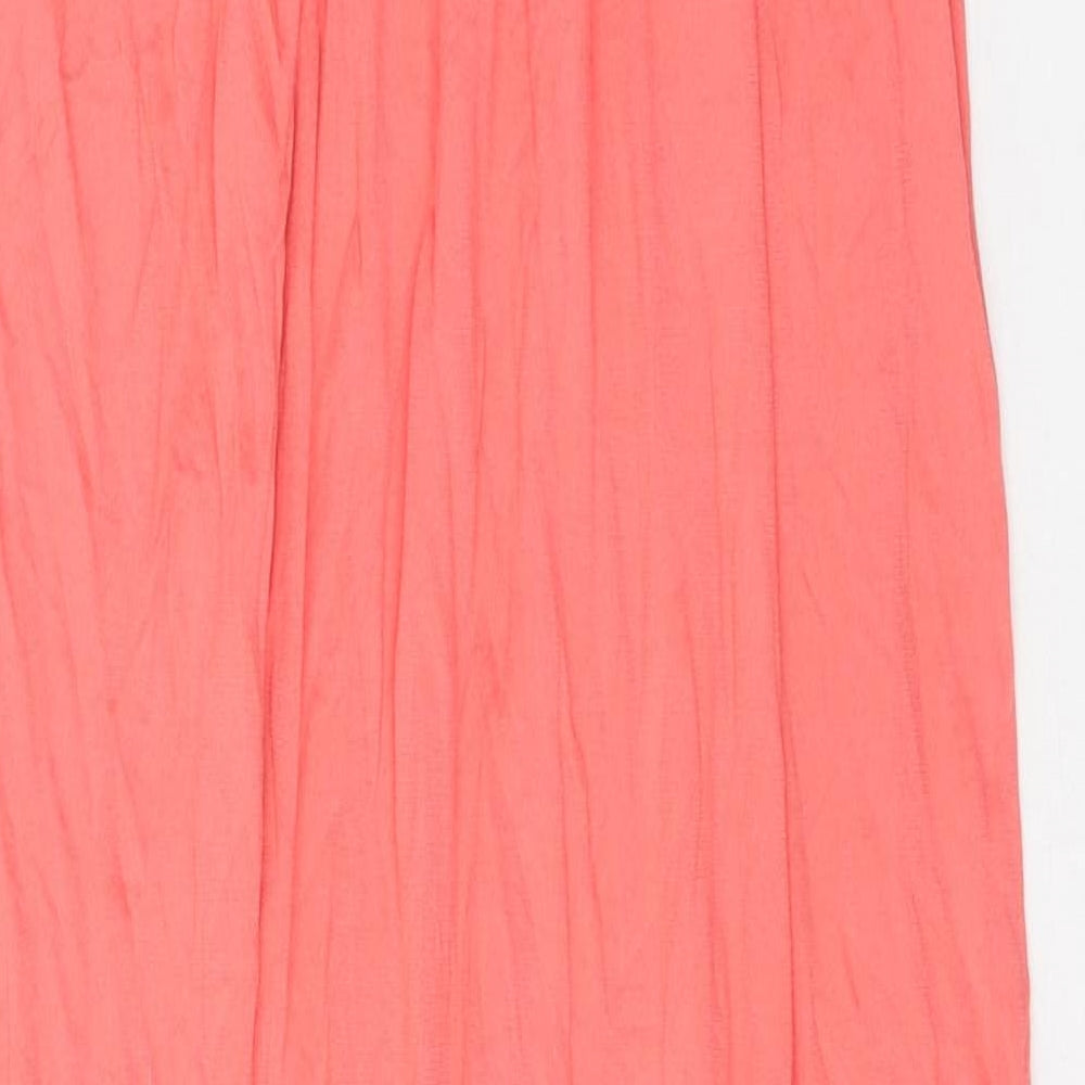 Ocean Club Womens Orange Geometric Polyester Maxi Size M Off the Shoulder Pullover