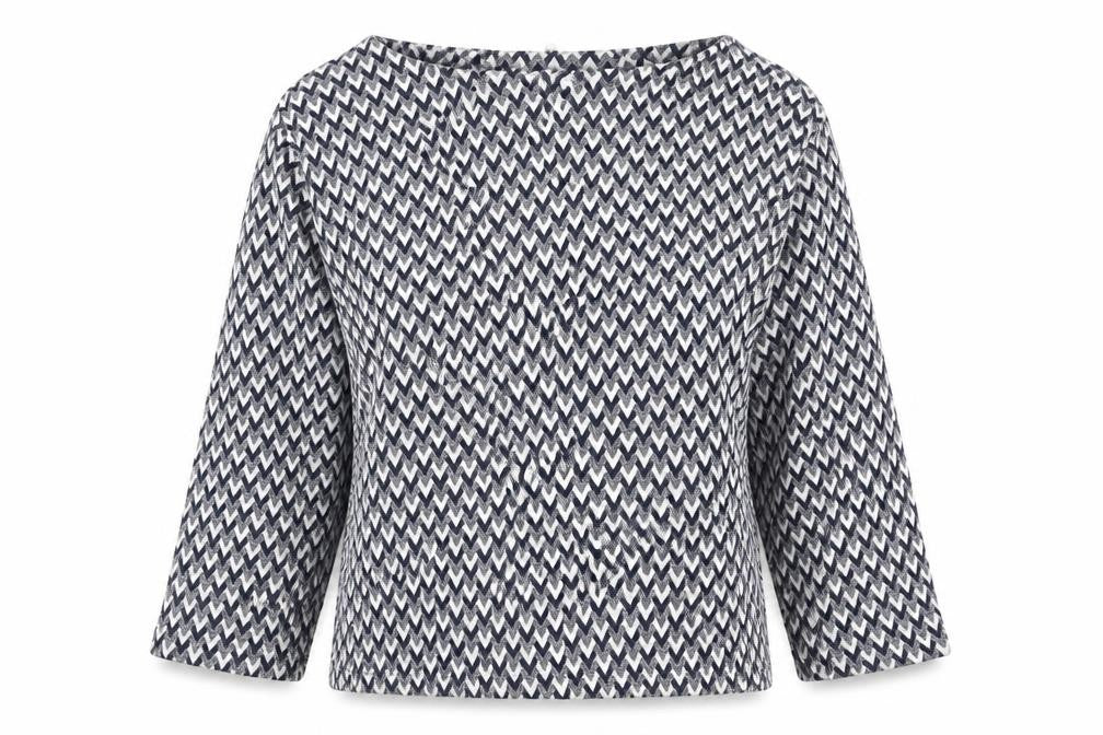 River Island Womens Multicoloured Geometric Polyester Basic Blouse Size 8 Boat Neck